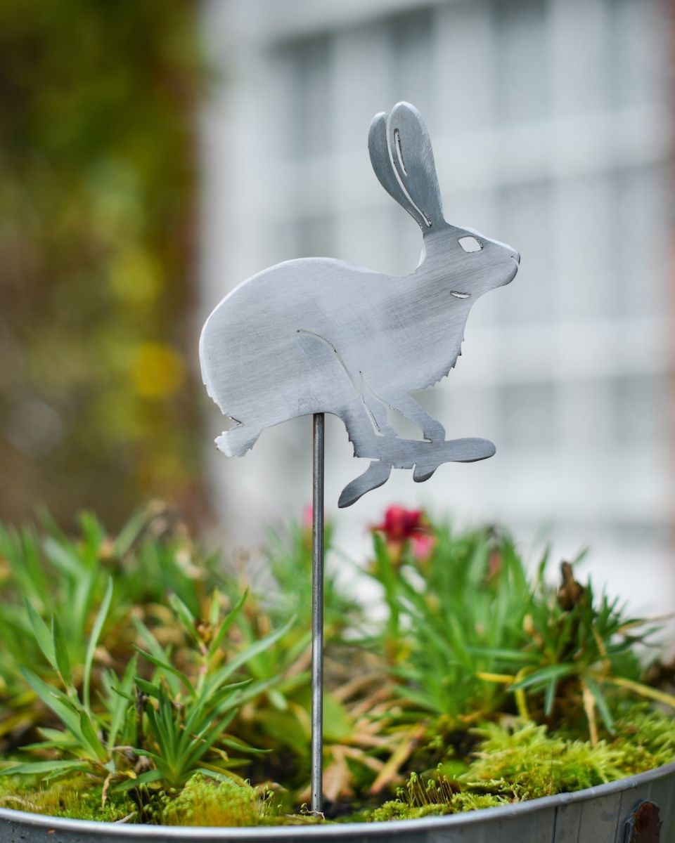 Running Hare Artistic Plant Pot Spike - Set of Two