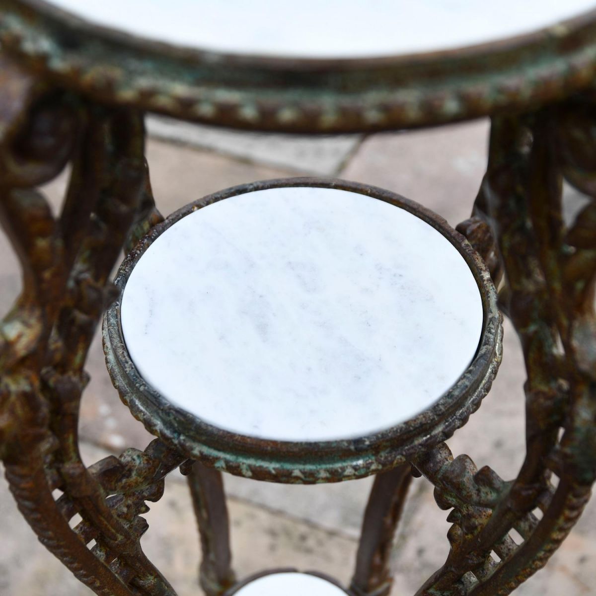 Close up of tiered table aspect  Close up of tiered table aspect