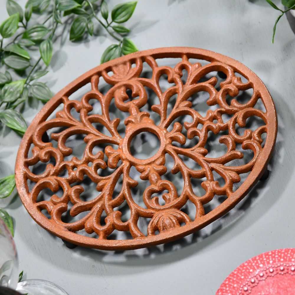 Trivet - Heavy Duty V6 - Oval - Rust