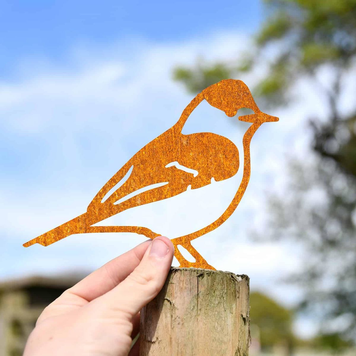 Scale Shot of Rustic Blackcap Steel Fence Topper Scale Shot of Rustic Blackcap Steel Fence Topper