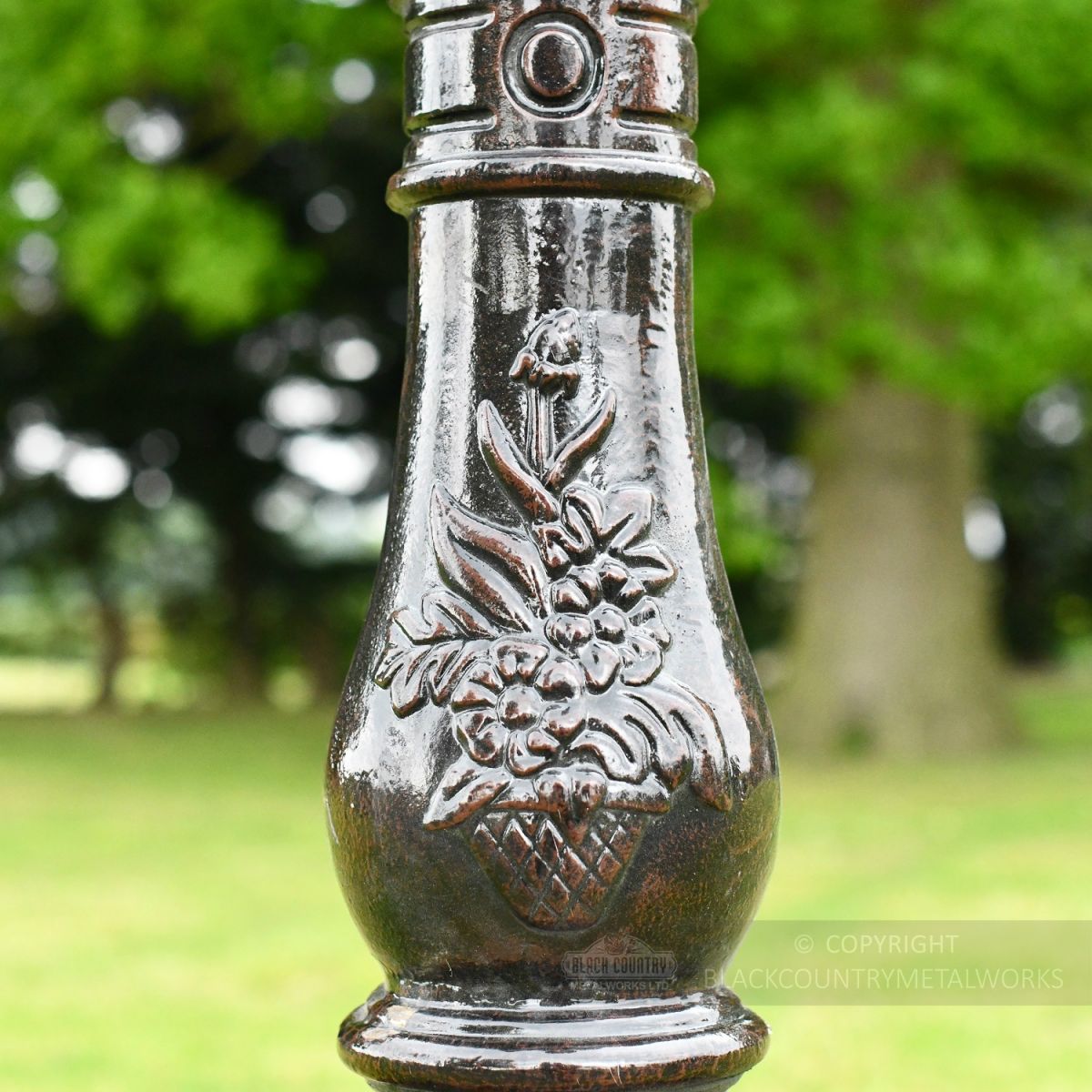 Rustic Brown Cast Iron Pattern on lamp post