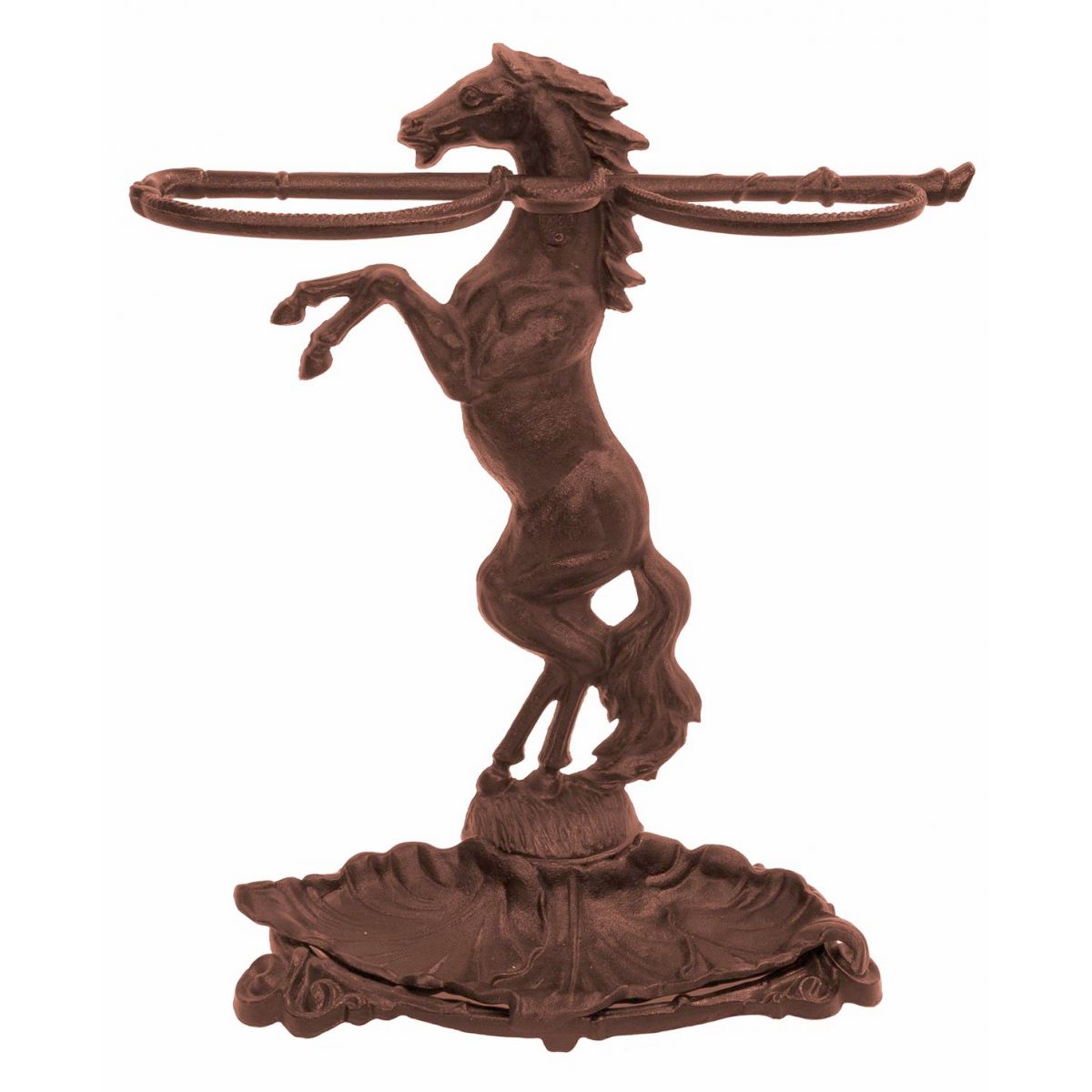 Horse Design Umbrella Stand Finished In a Rustic Brown