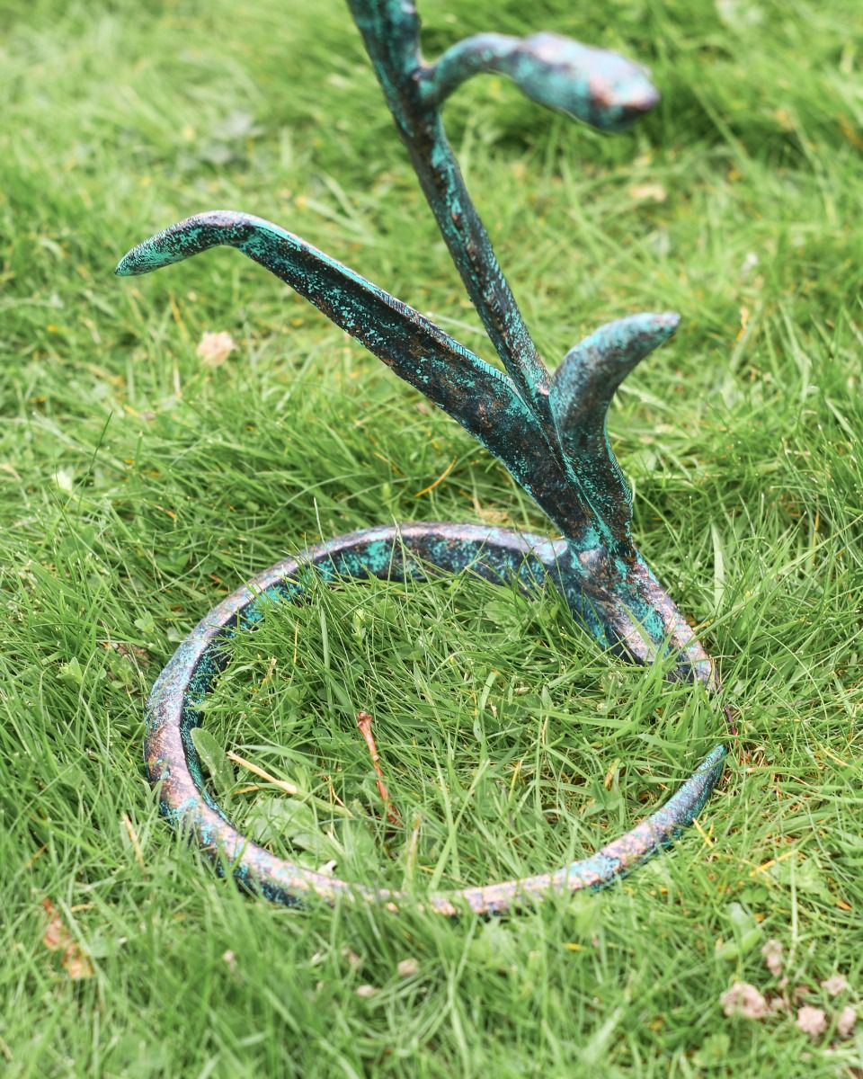 Rustic Cast Auminium "Hunting Kingfisher" in Verdigris Base