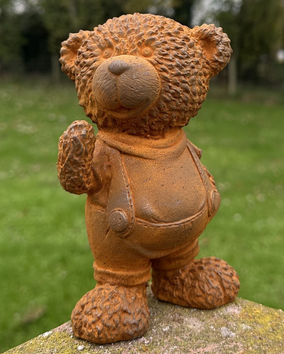 Rustic Cast Iron "Bennie" Bear Sculpture