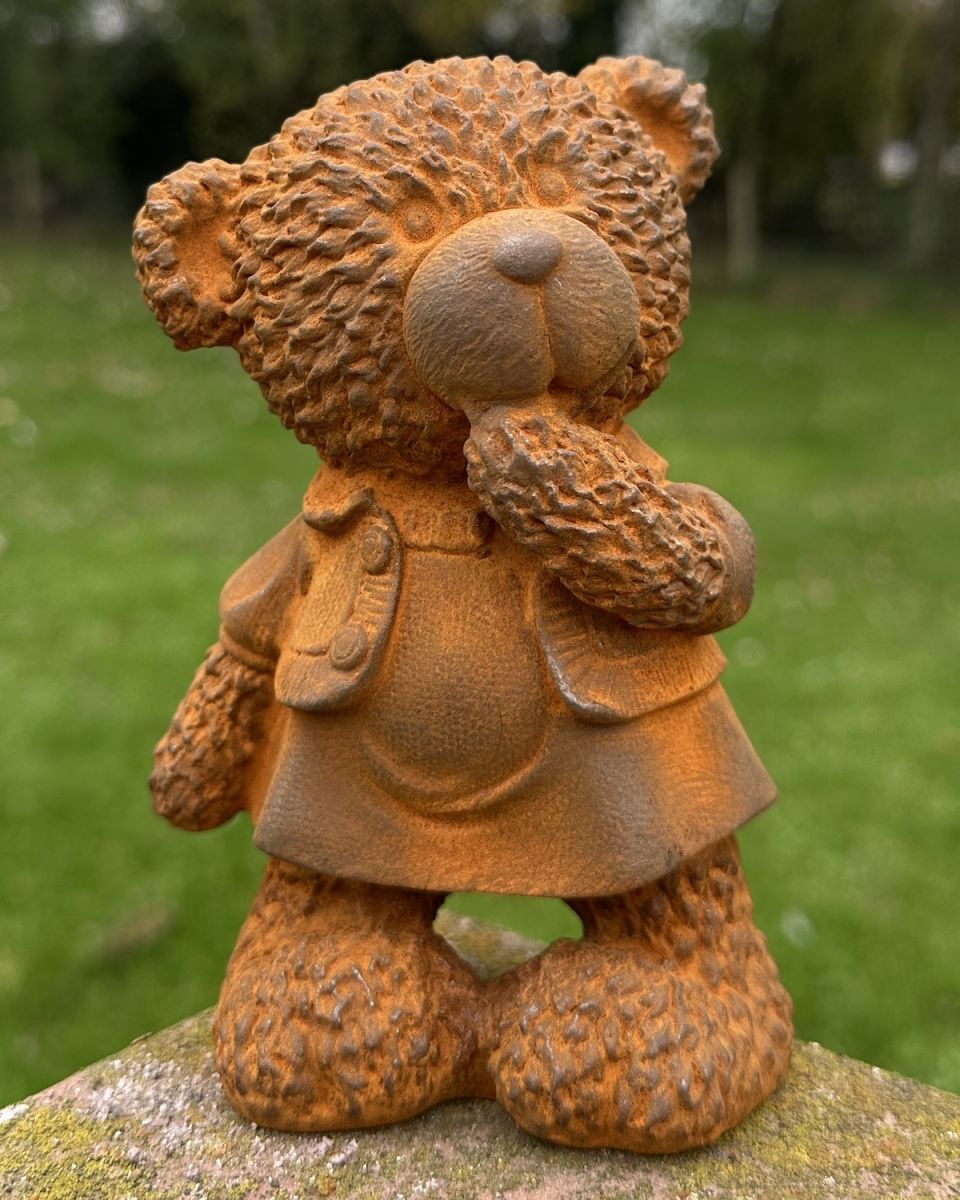 Rustic Cast Iron "Bonnie" Bear Sculpture Rustic Cast Iron "Bonnie" Bear Sculpture