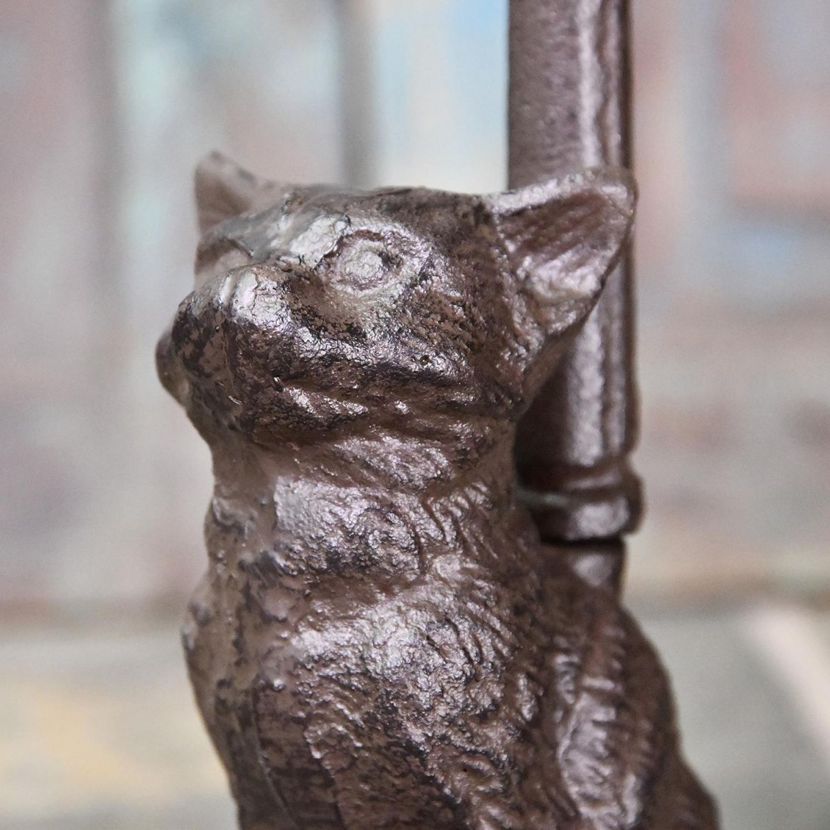 Rustic Cast Iron Cat Door Stop