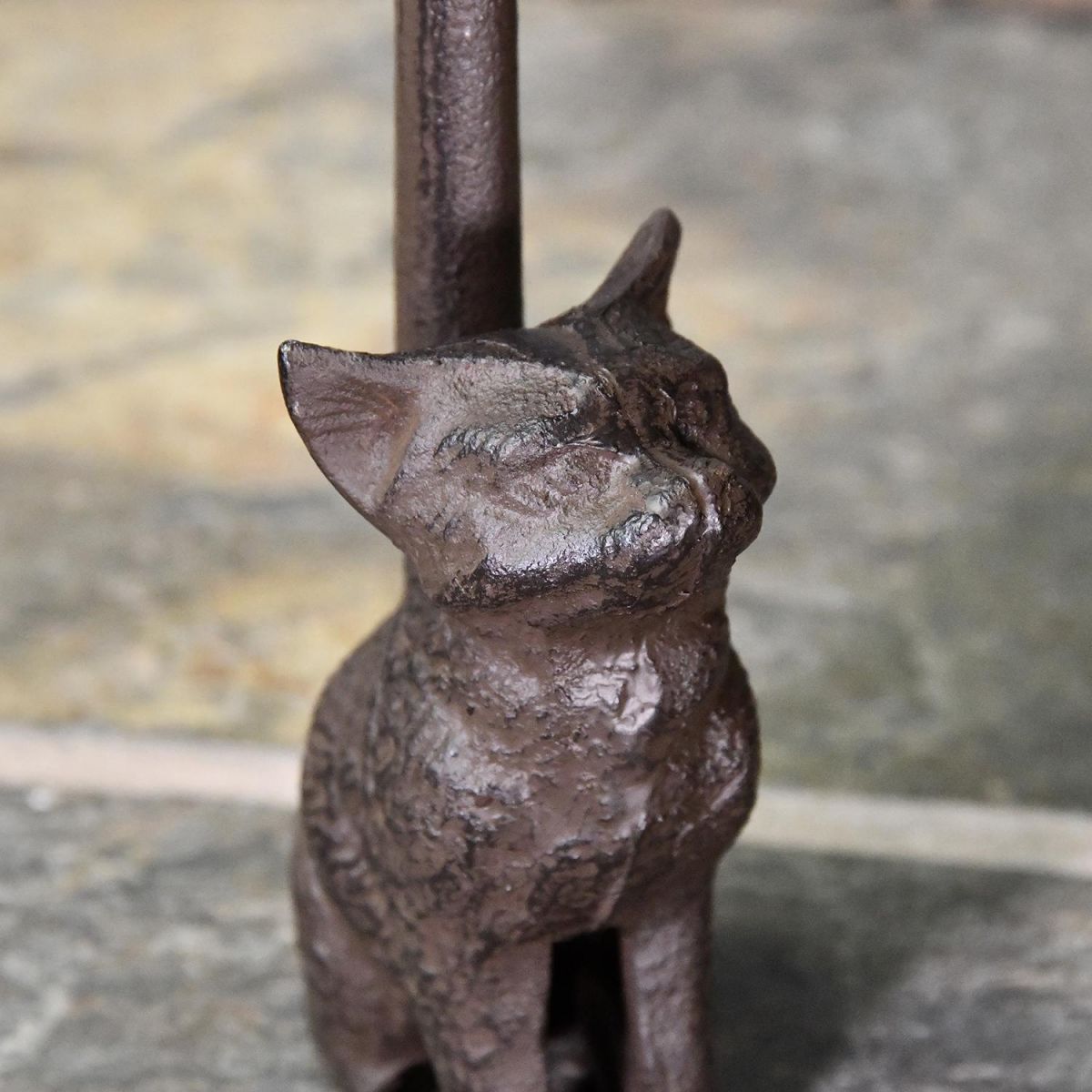 Rustic Cast Iron Cat Door Stop