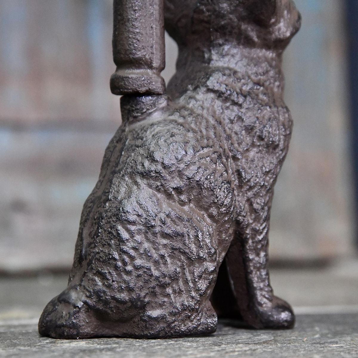 View of the Detail on the Cat of the Door Stop 