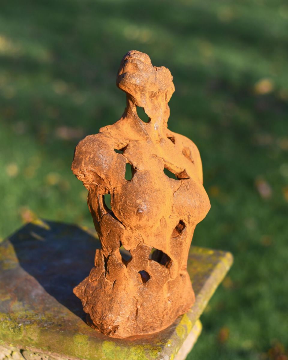 Rustic Cast Iron "Contemporary Isolation" Garden Sculpture