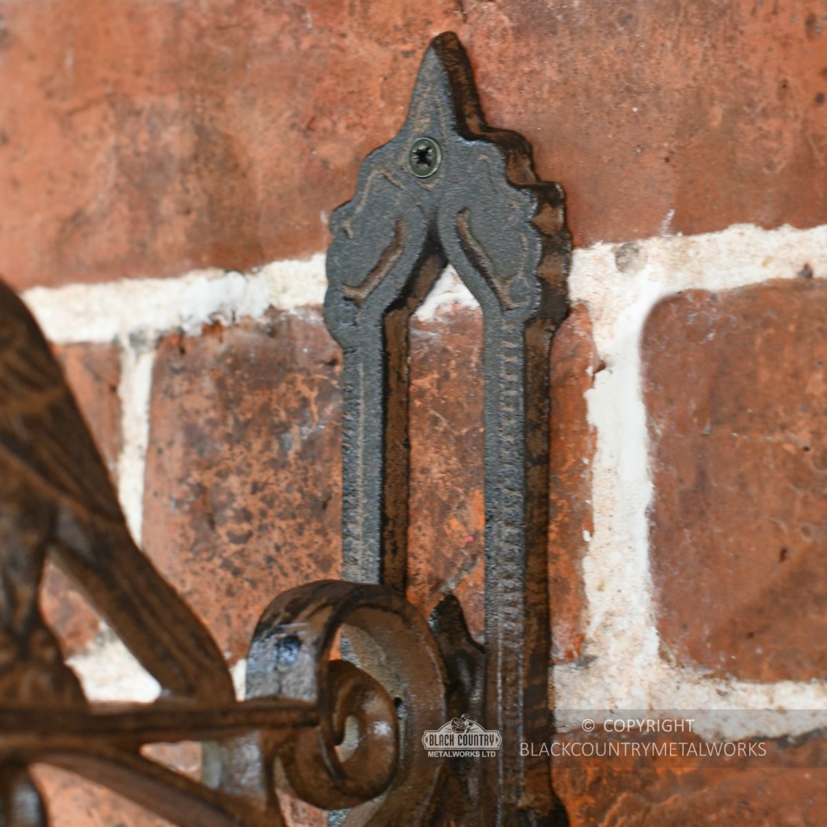 Rustic Cast Iron Garden Bell Backplate