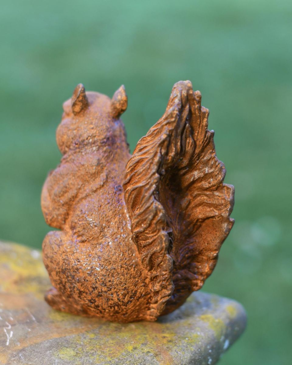 Close-Up of Tail on Nutty Squirrel Garden Sculpture