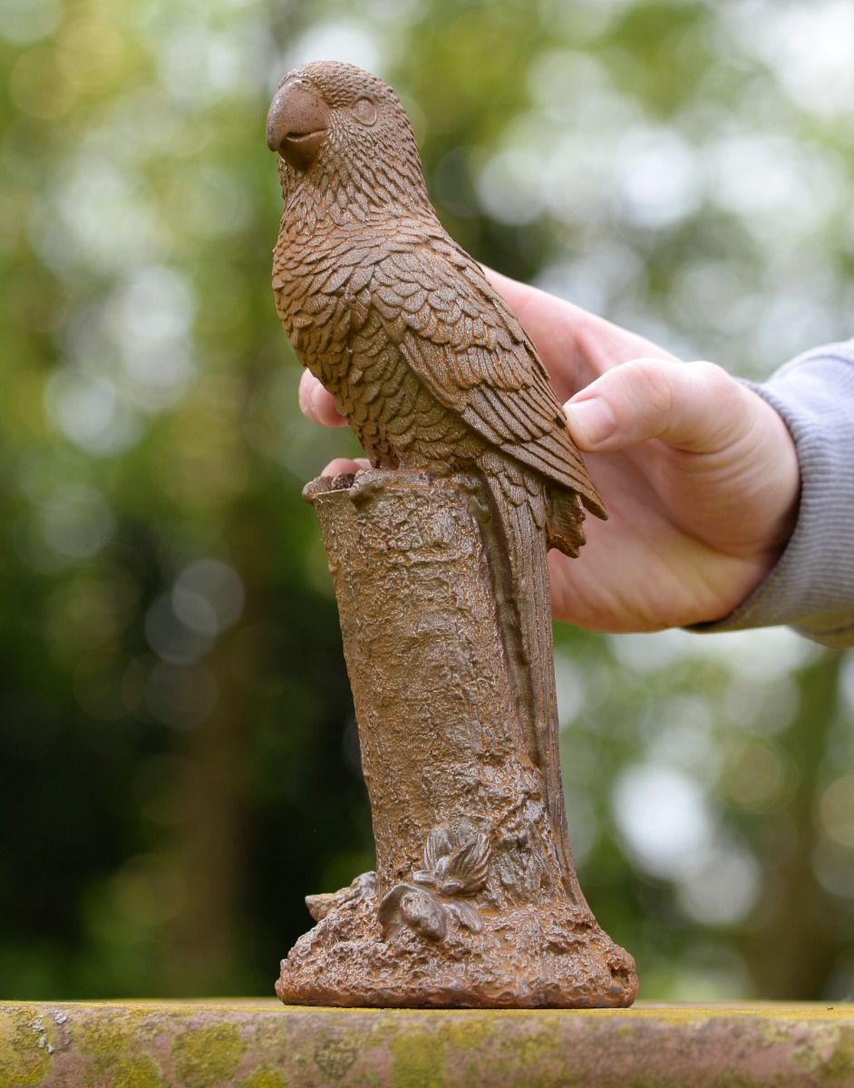 Scale Shot of Cast Iron Parrot 