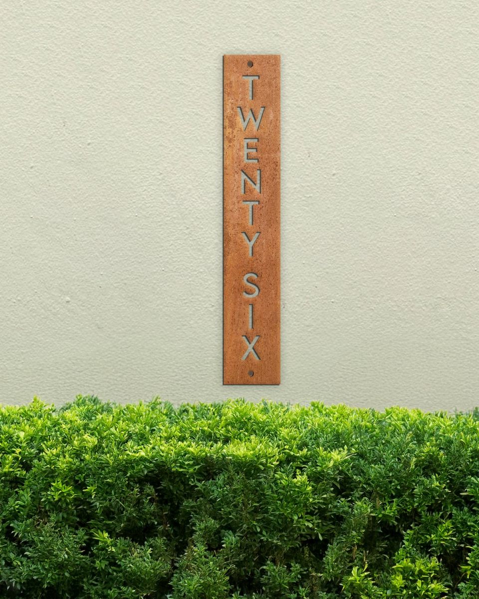 Rustic Vertical Modern House Sign