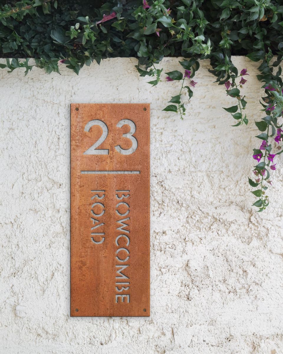 Rustic Contemporary Vertical House Sign