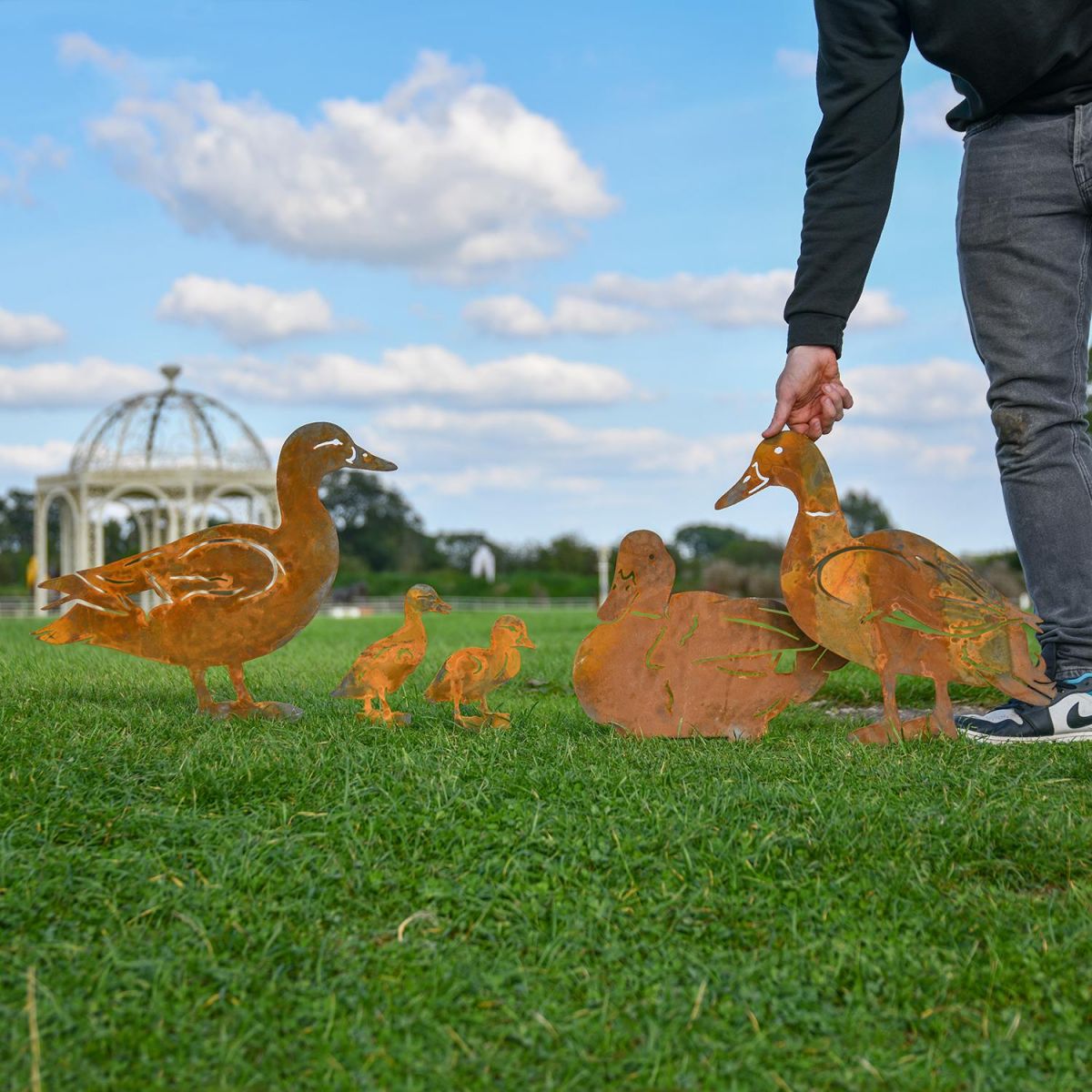 Rustic Family of Ducks Silhouette to Scale