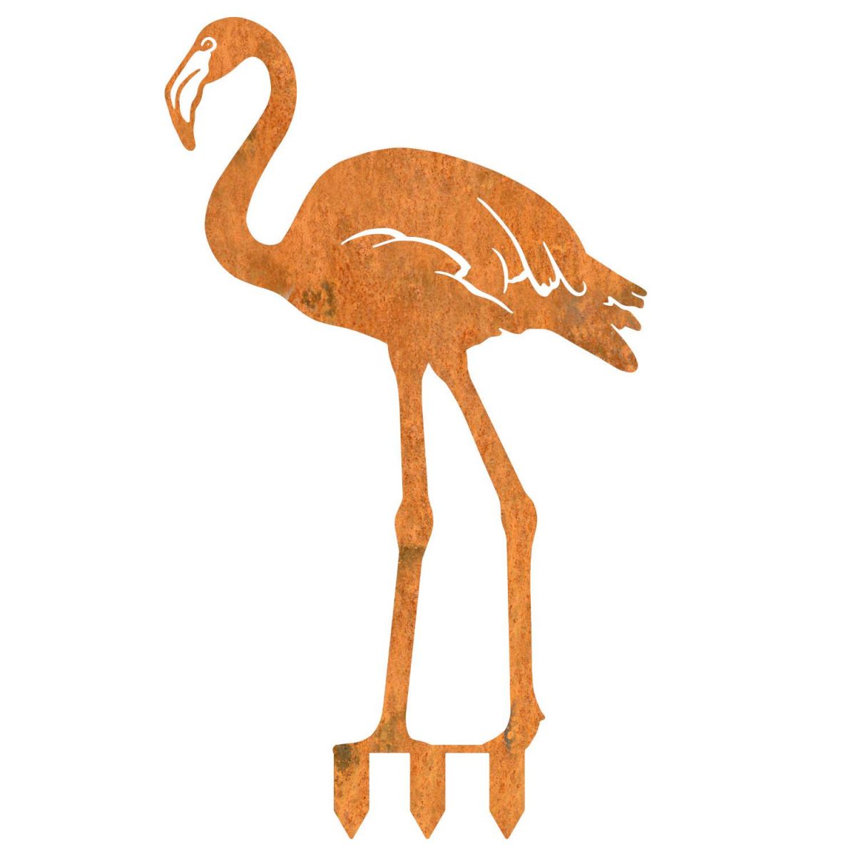 Rustic Flamingo Sheet Steel Silhouette with Spikes