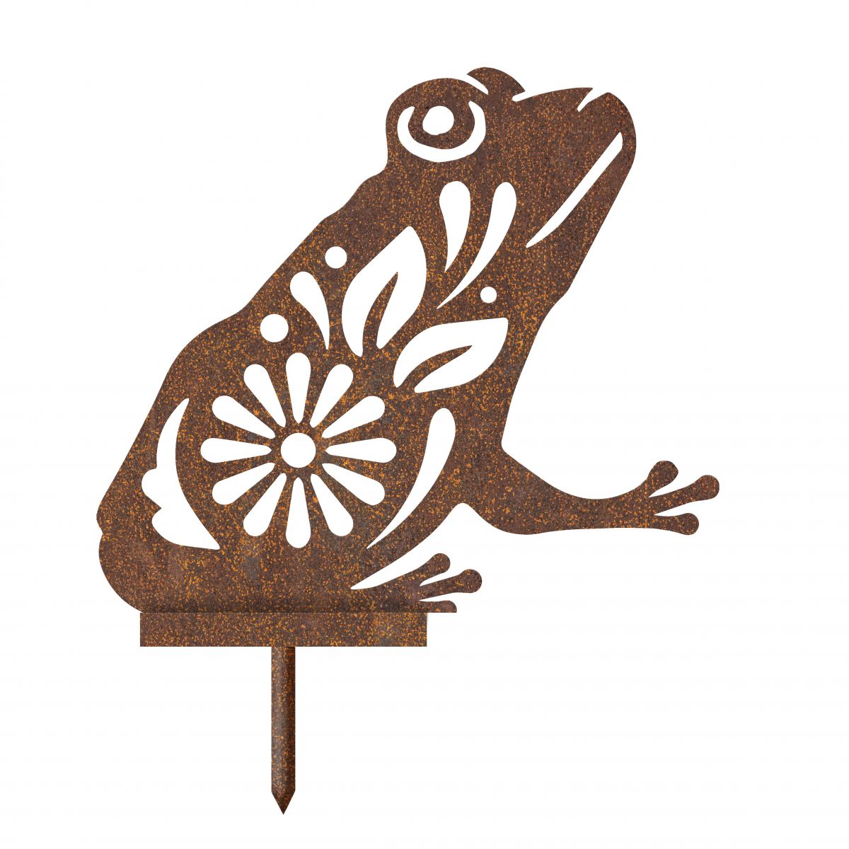Rustic Floral Frog Silhouette 