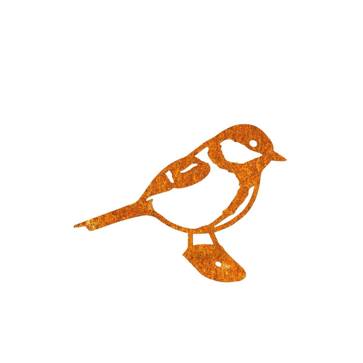 Close-Up of Rustic Great Tit Steel Fence Topper Close-Up of Rustic Great Tit Steel Fence Topper