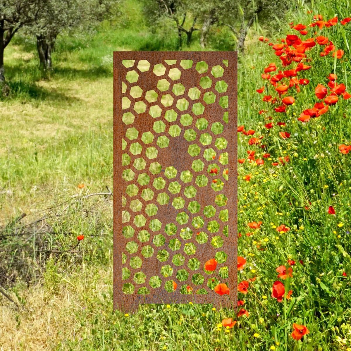 Rustic Honeycomb Garden Screen