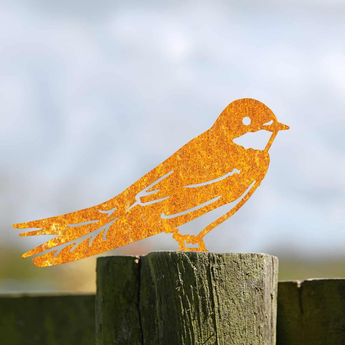 Rustic Steel Fence Topper with House Martin Design