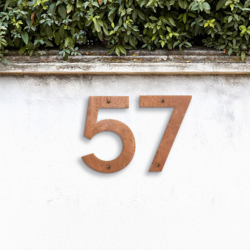 Rustic Individual House Numbers on garden wall Rustic Individual House Numbers on garden wall