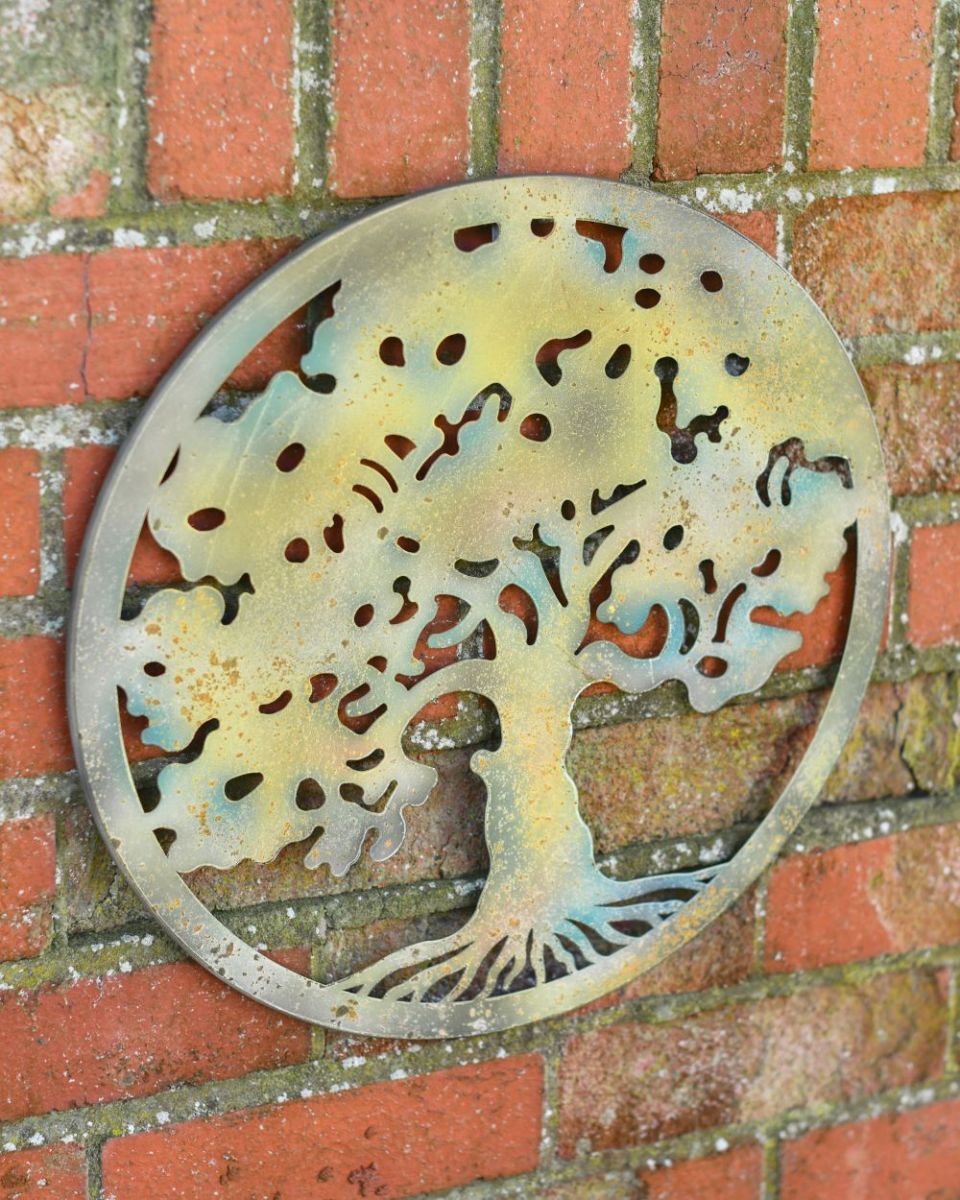 Rustic Oak Tree Wall Art Three Quarter View