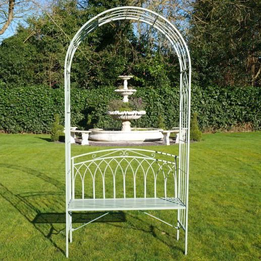 View From the Front of the Rustic Olive Green Garden Arbour