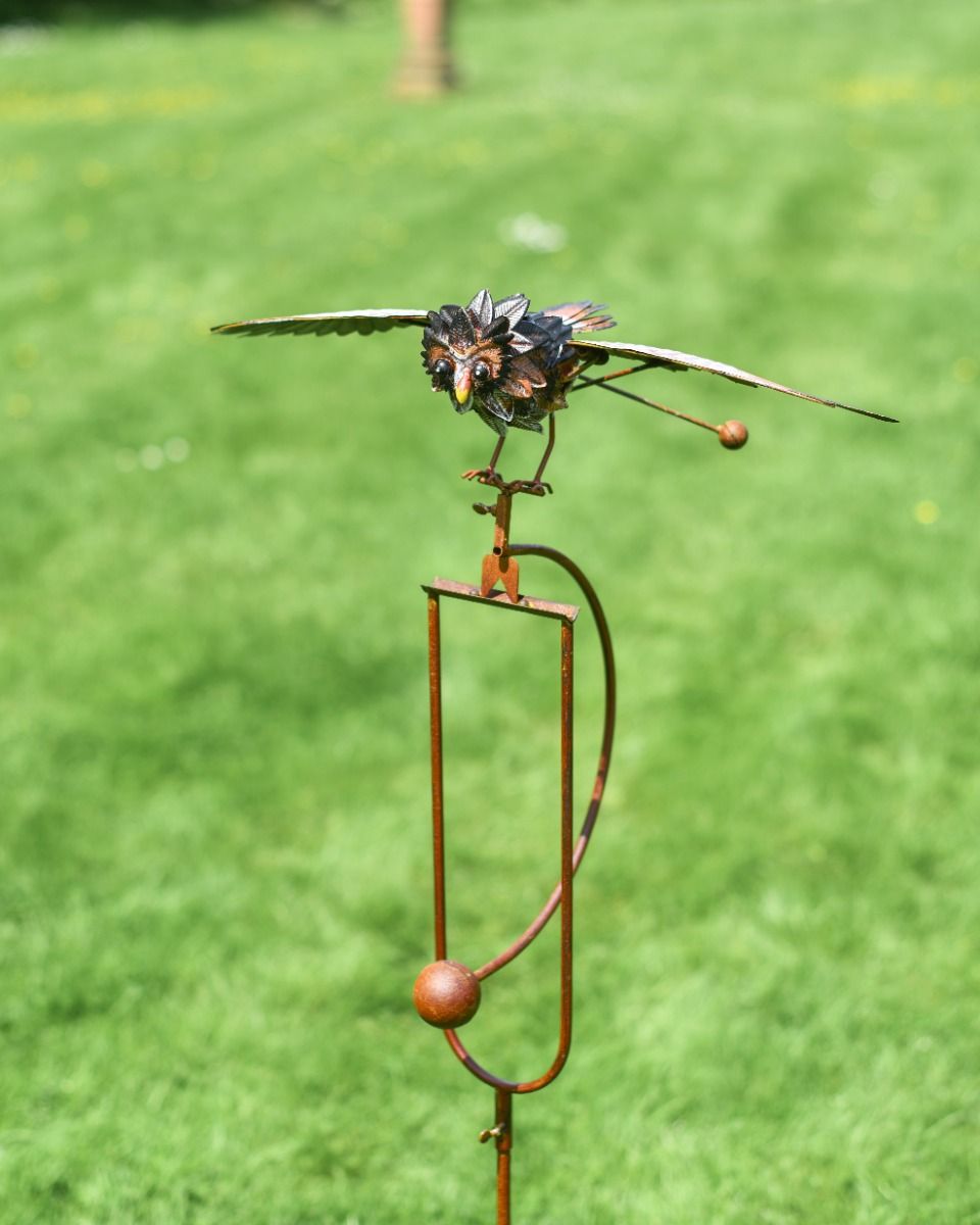 Rustic Owl Rocker On Garden Spike 