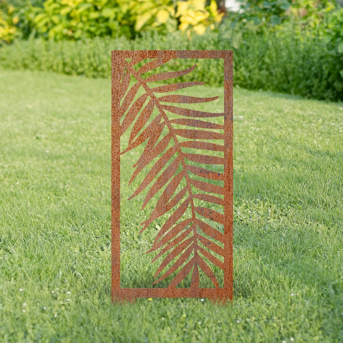 Rustic Palm Leaf Garden Screen In Situ