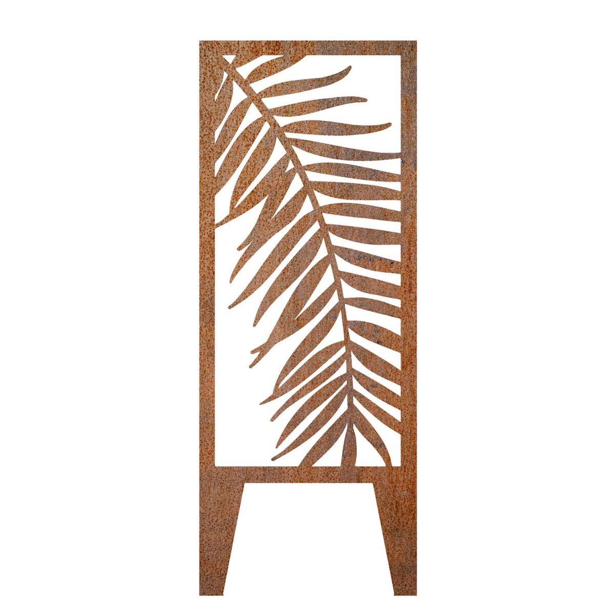 Rustic Palm Leaf Garden Screen On White Background