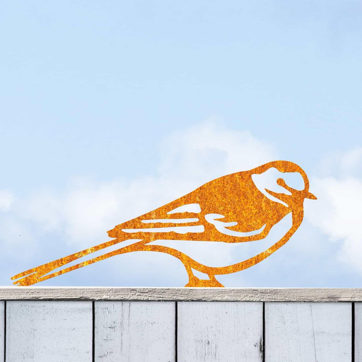 Rustic Steel Fence Topper with Pied Wagtail Design