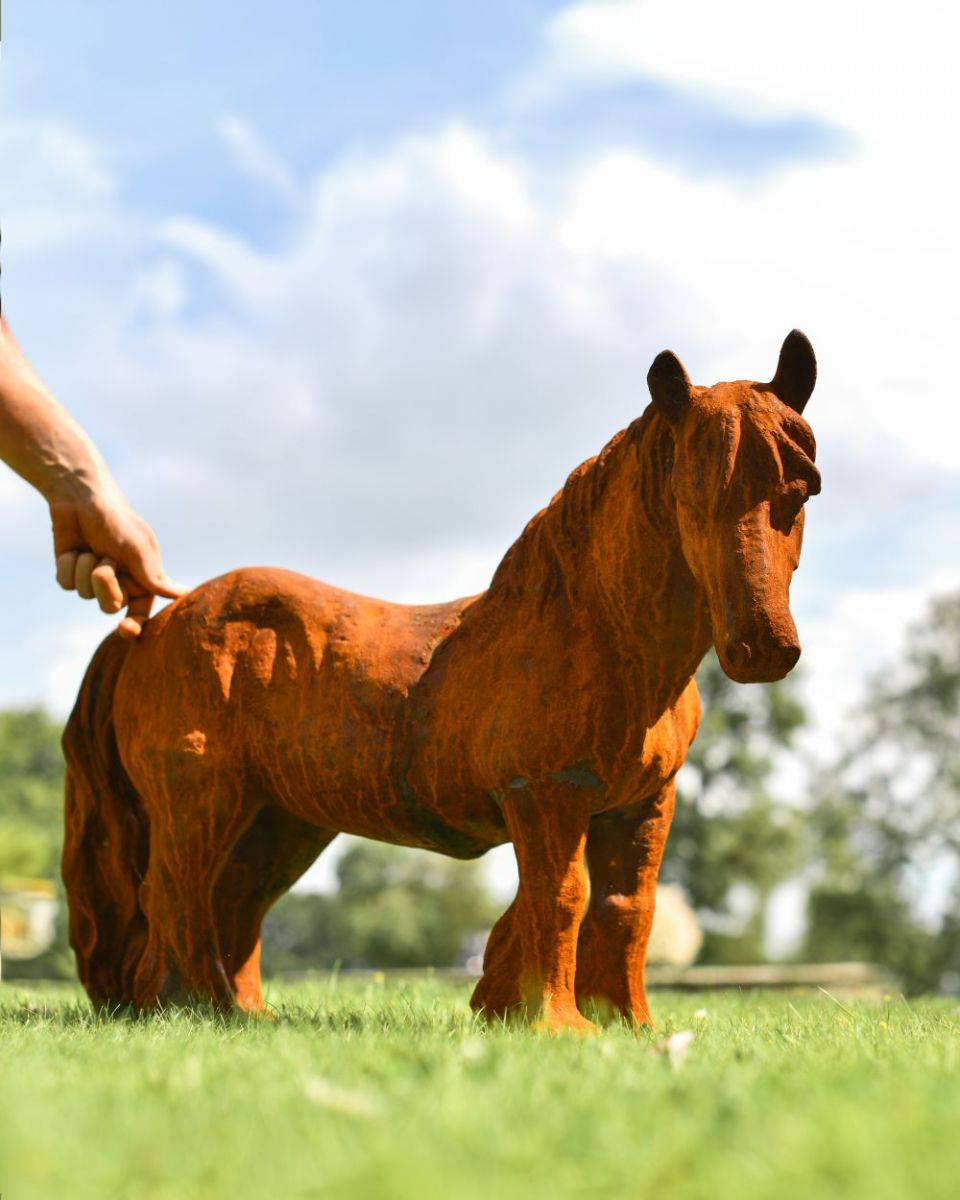 Scale image of Miniature Pony Facing Right Rustic Cast Iron Sculpture Scale image of Miniature Pony Facing Right Rustic Cast Iron Sculpture
