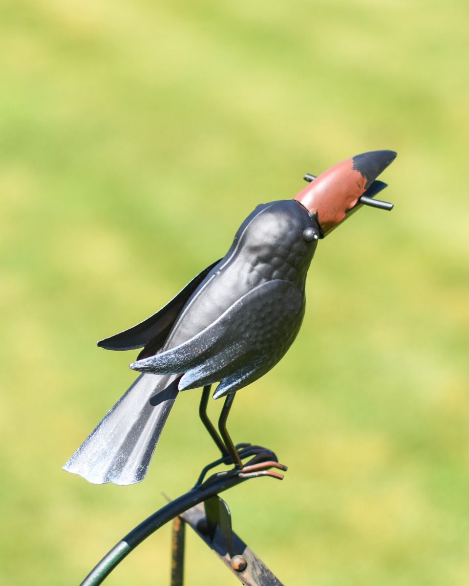 "Blackbird Family" Metal Rocking Garden Spike 