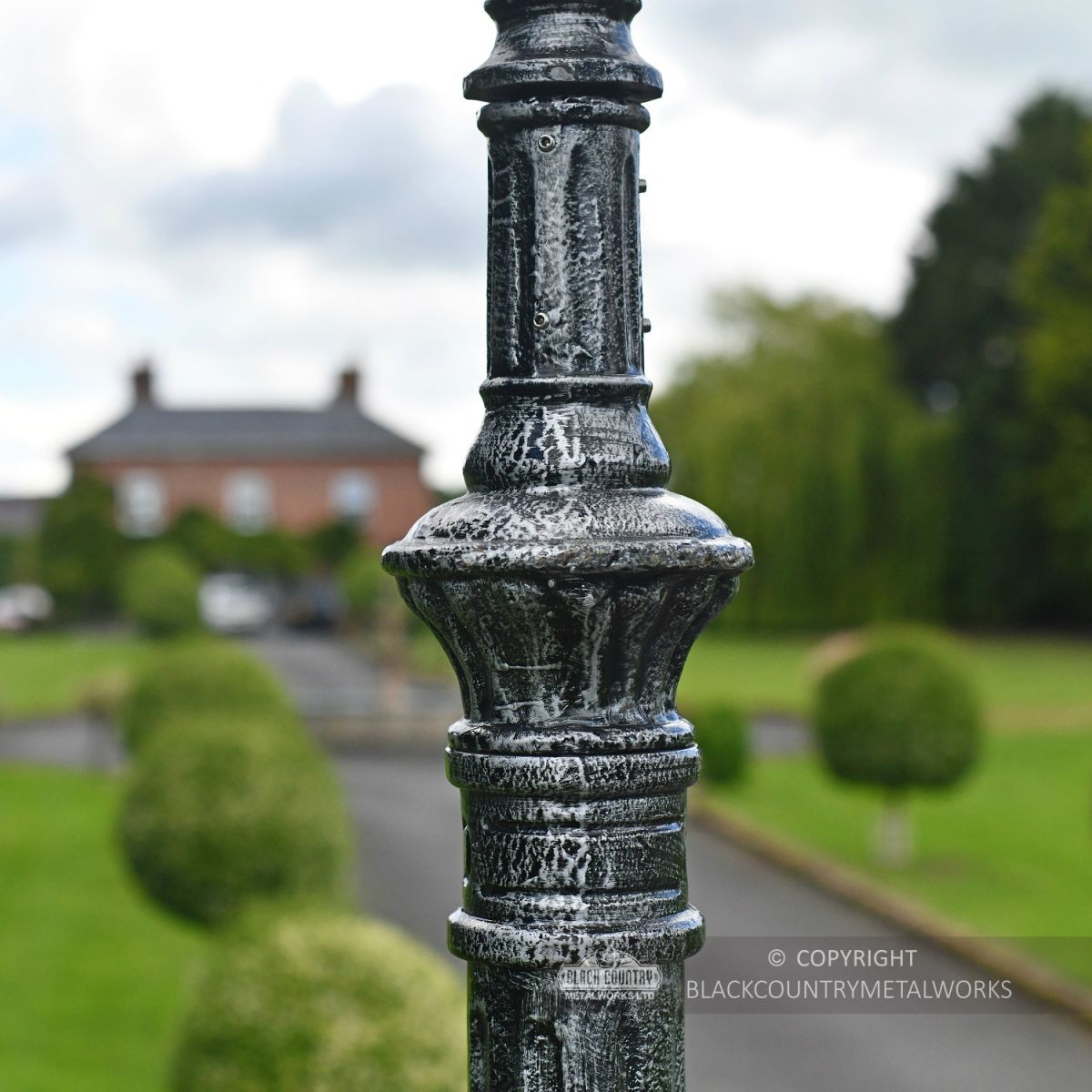 Lamp Post Column Fluted In Antique Silver Lamp Post Column Fluted In Antique Silver