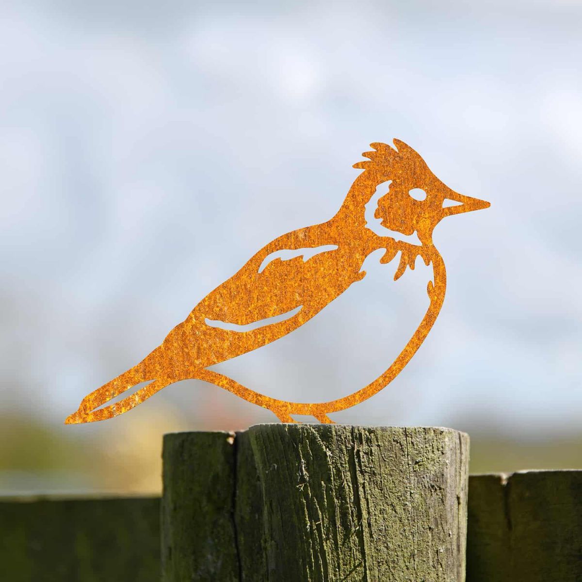 Rustic Steel Fence Topper with Skylark Design