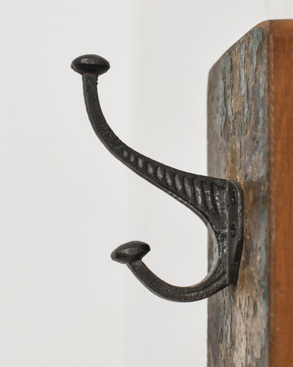 Side view of the Rustic Wood And Iron Coat Hook