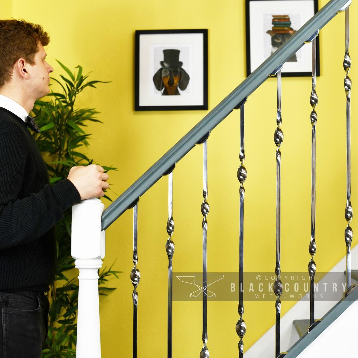 Alessi Double Bold Twist Stainless Steel Stair Spindle Alessi Double Bold Twist Stainless Steel Stair Spindle