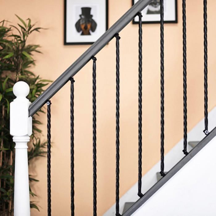 "Grosvenor" Rope Twist Stair Spindle with Brackets in Situ "Grosvenor" Rope Twist Stair Spindle with Brackets in Situ