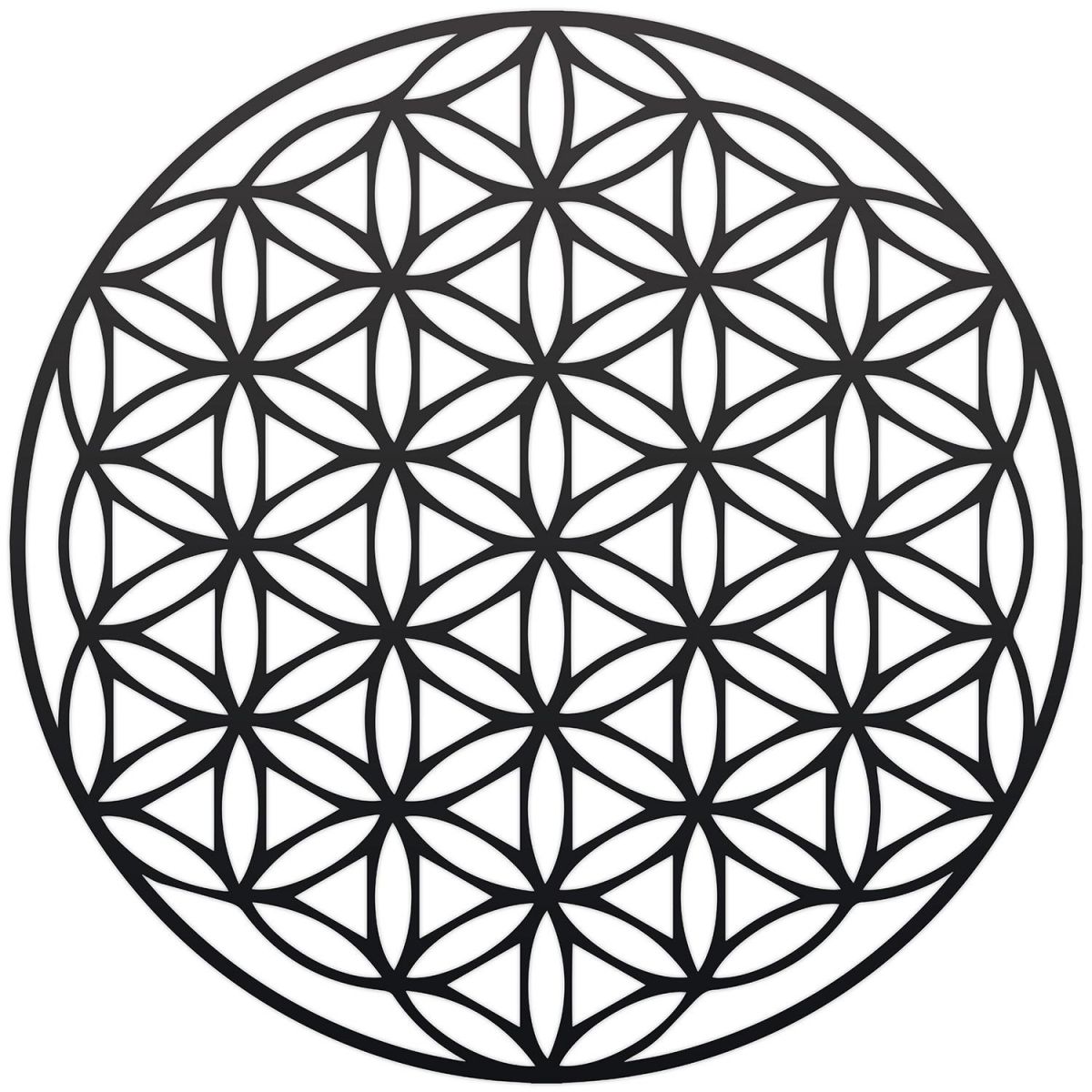 Geometry "Flower of Life" Steel Wall Art in a Black Finish