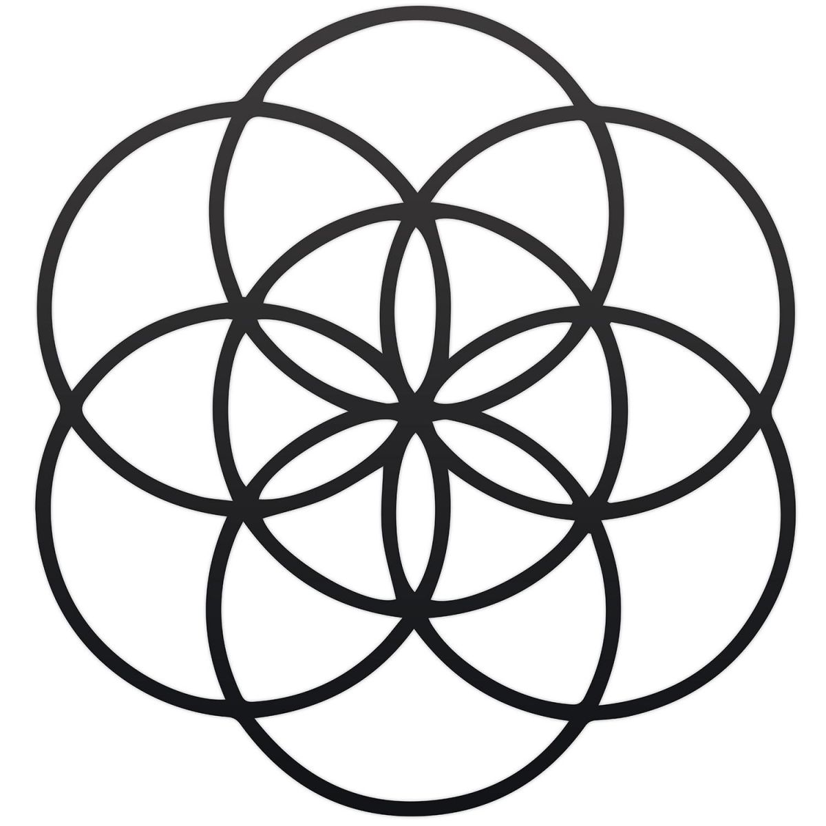 "Seed of Life" Steel Wall Art in a Black Finish