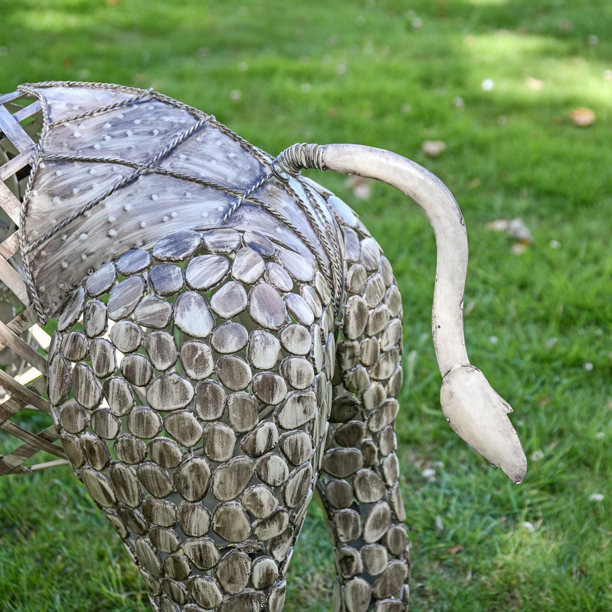 View of the Back of the "Sambaku" Bronze Garden Elephant Sculpture