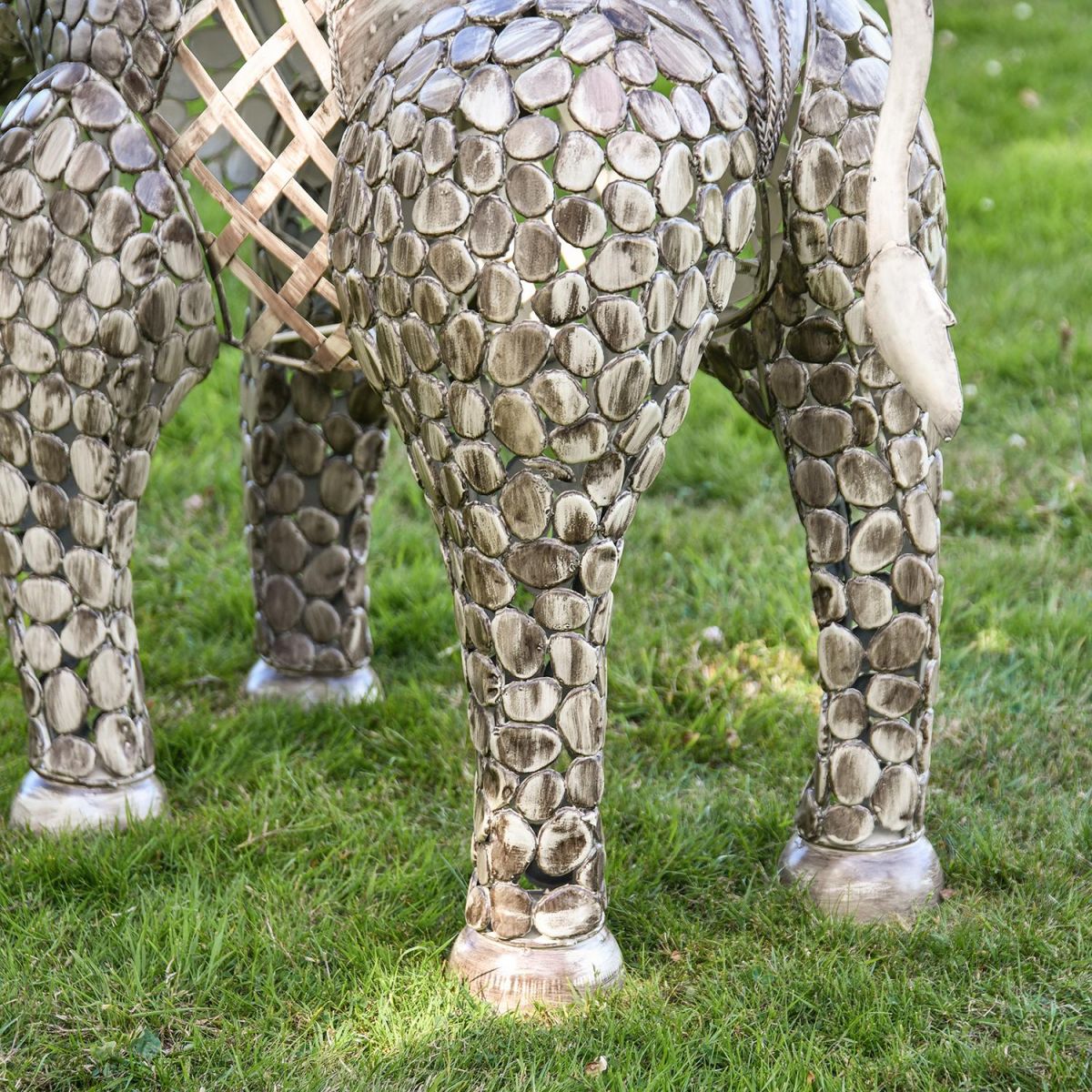 View of the Legs on the "Sambaku" Bronze Garden Elephant Sculpture