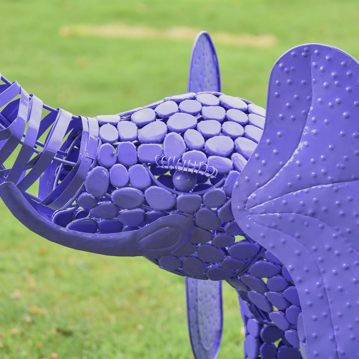 Close-up of the Face of the "Sambaku" Garden Elephant Sculpture Close-up of the Face of the "Sambaku" Garden Elephant Sculpture