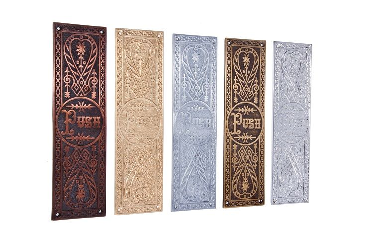 “Sanford Hall” Antique Copper Push Finger Plate