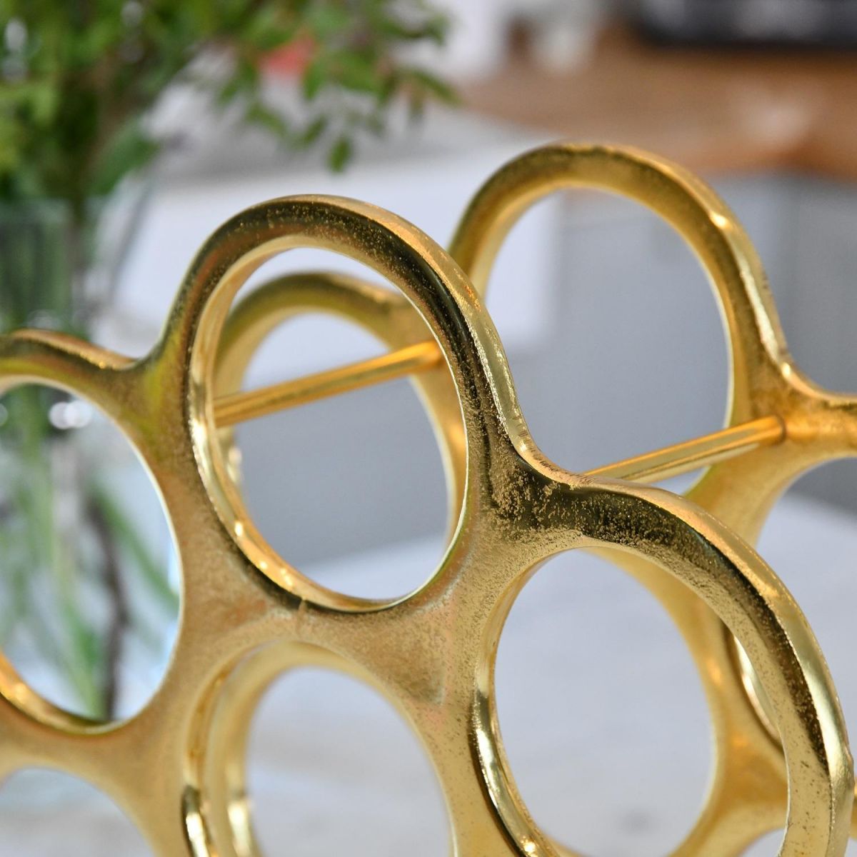 Wine Rack "Floating Bubbles" in Gold