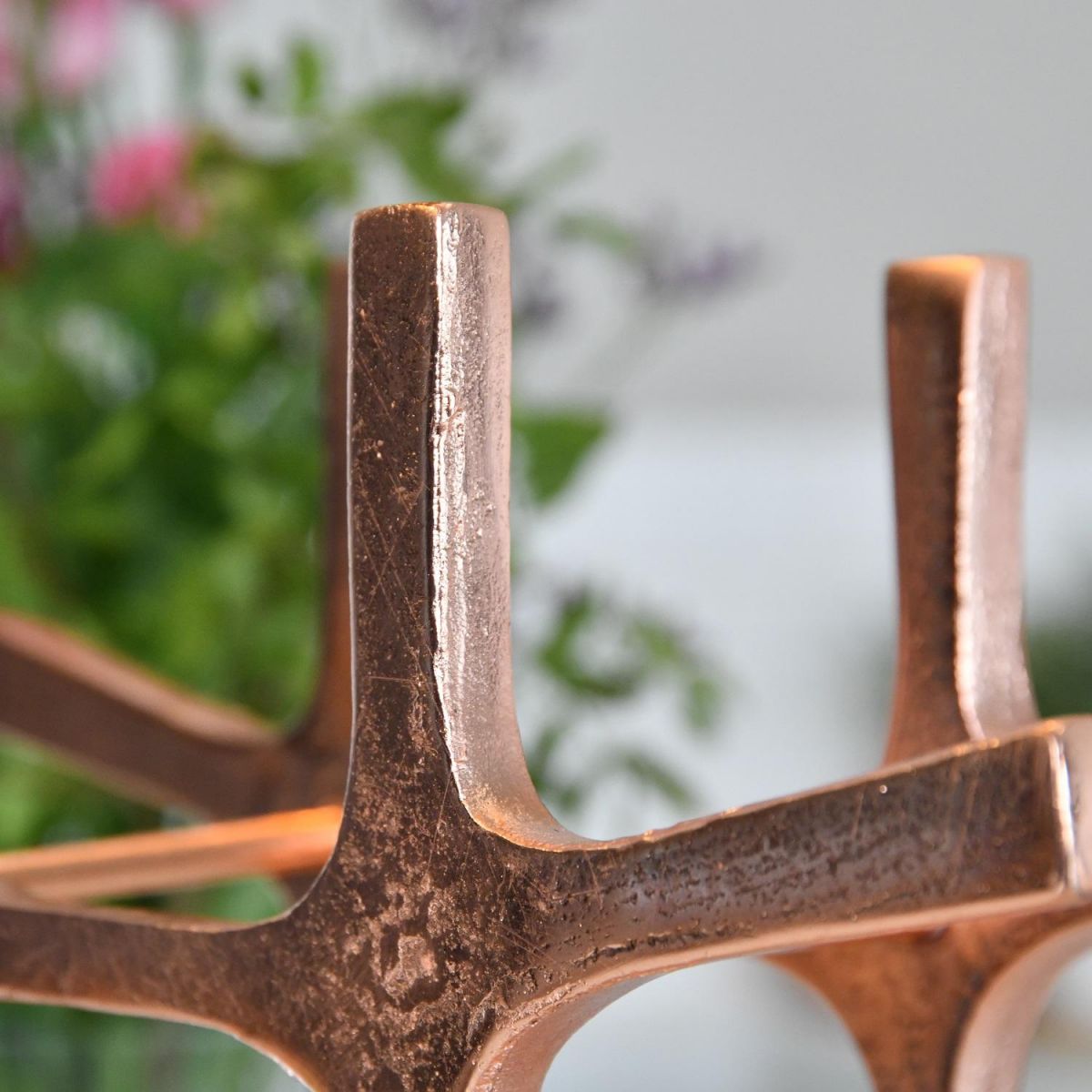Close up of Copper finish on "Kempton House" Wine Rack