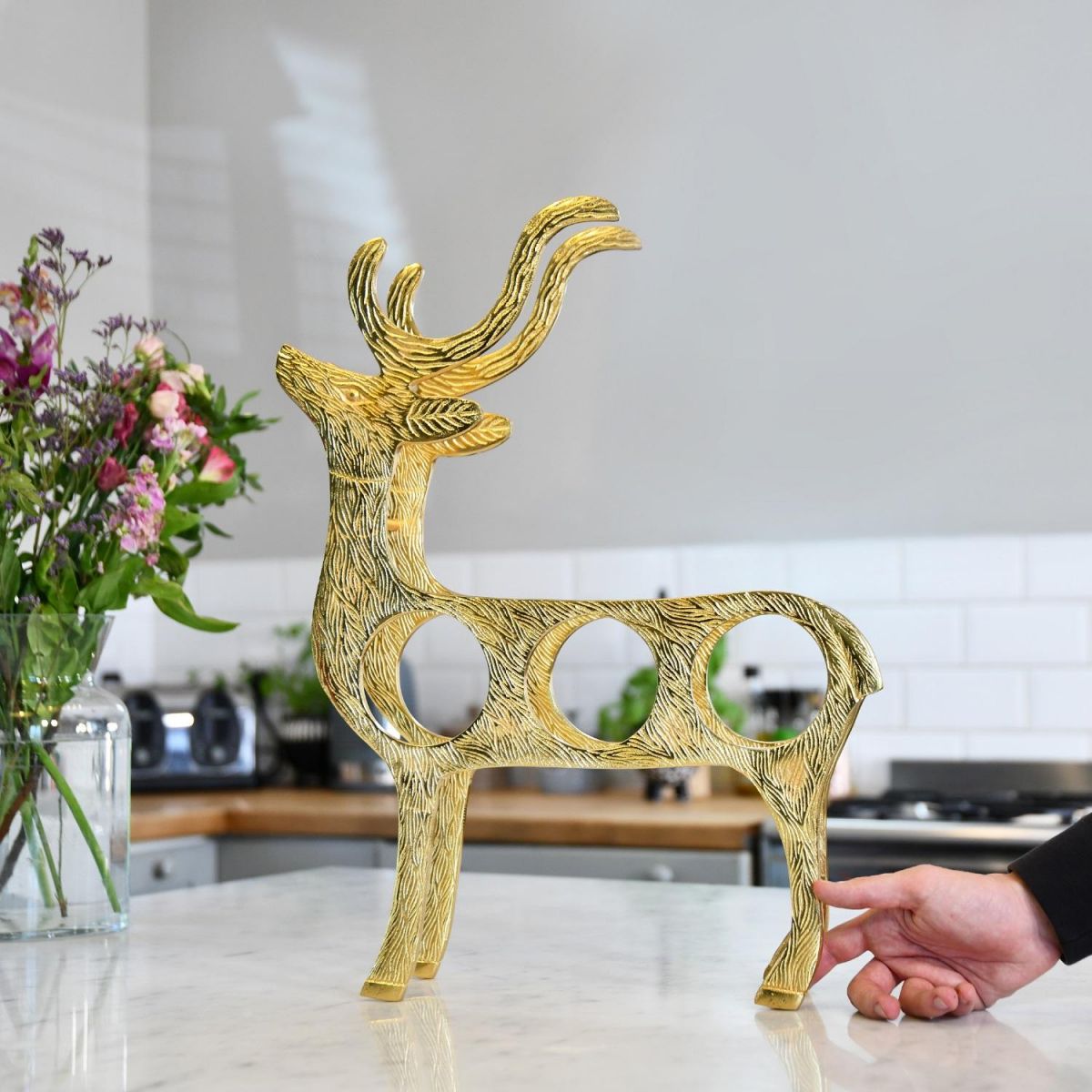"Stag" Wine Rack finished in Gold 
