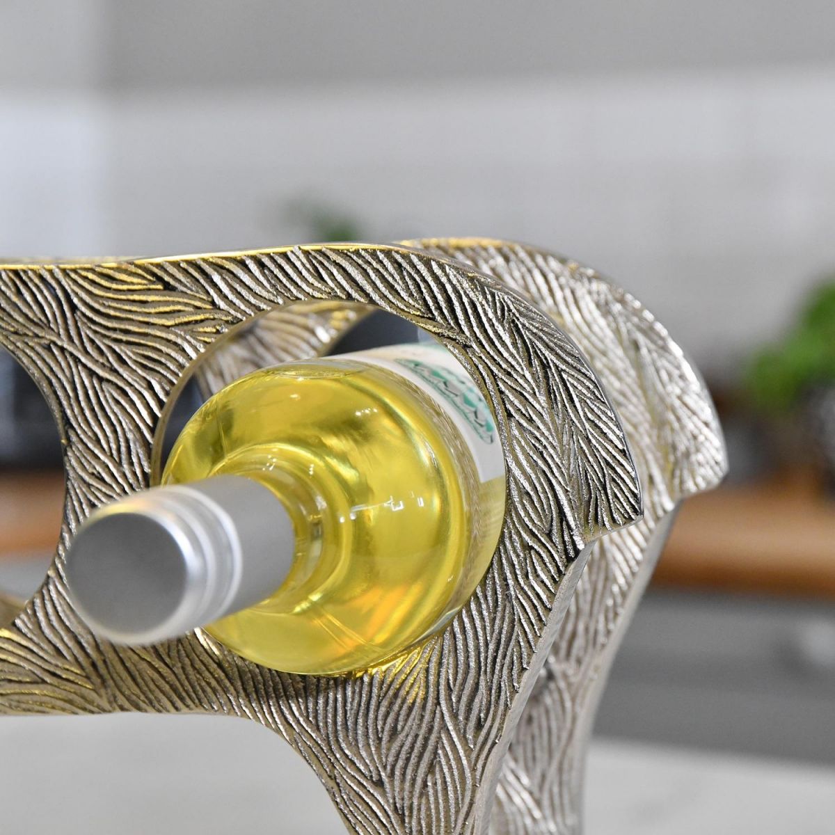 Close up of Wine Rack and bottle holder 