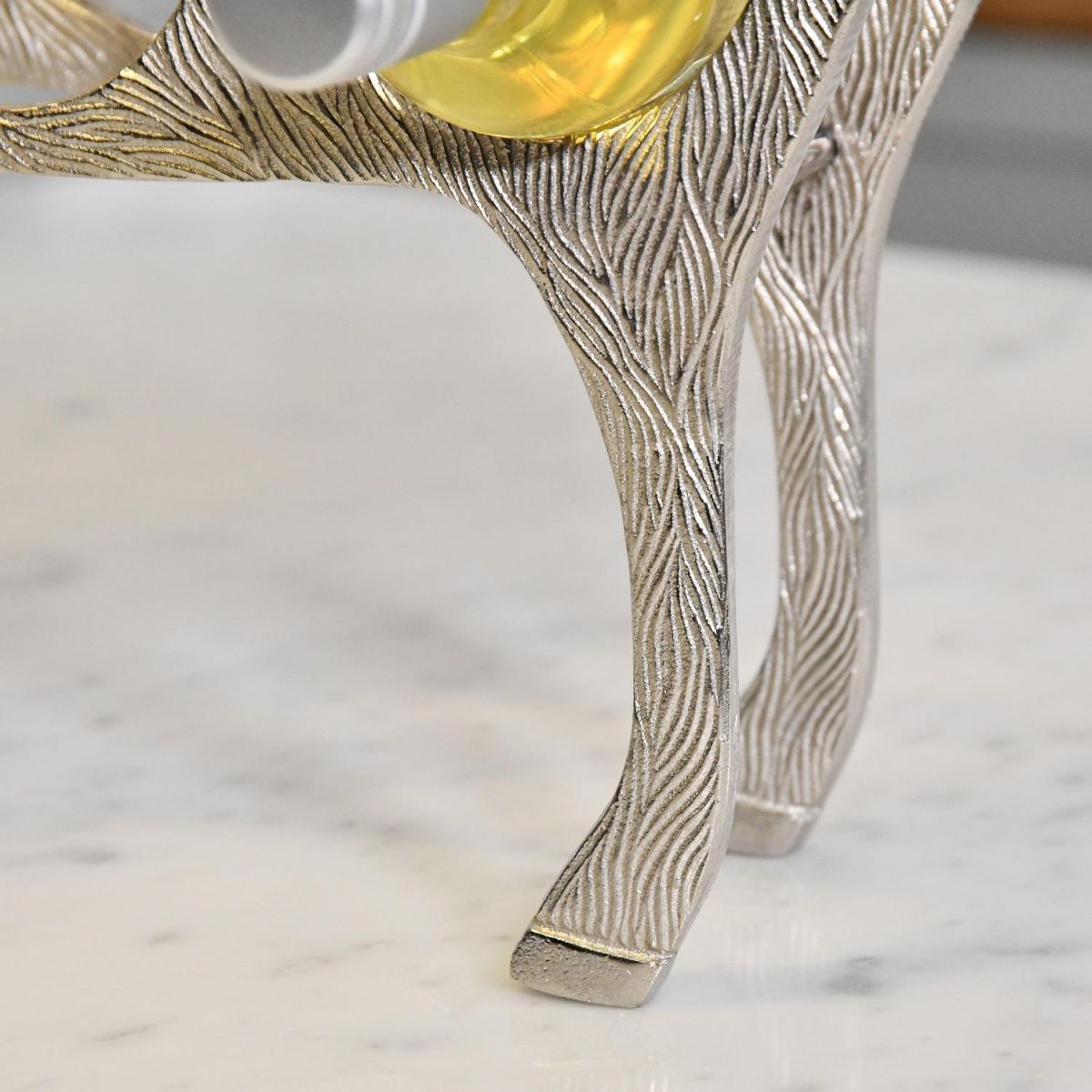 Close up of "Stag" legs on Wine Rack 