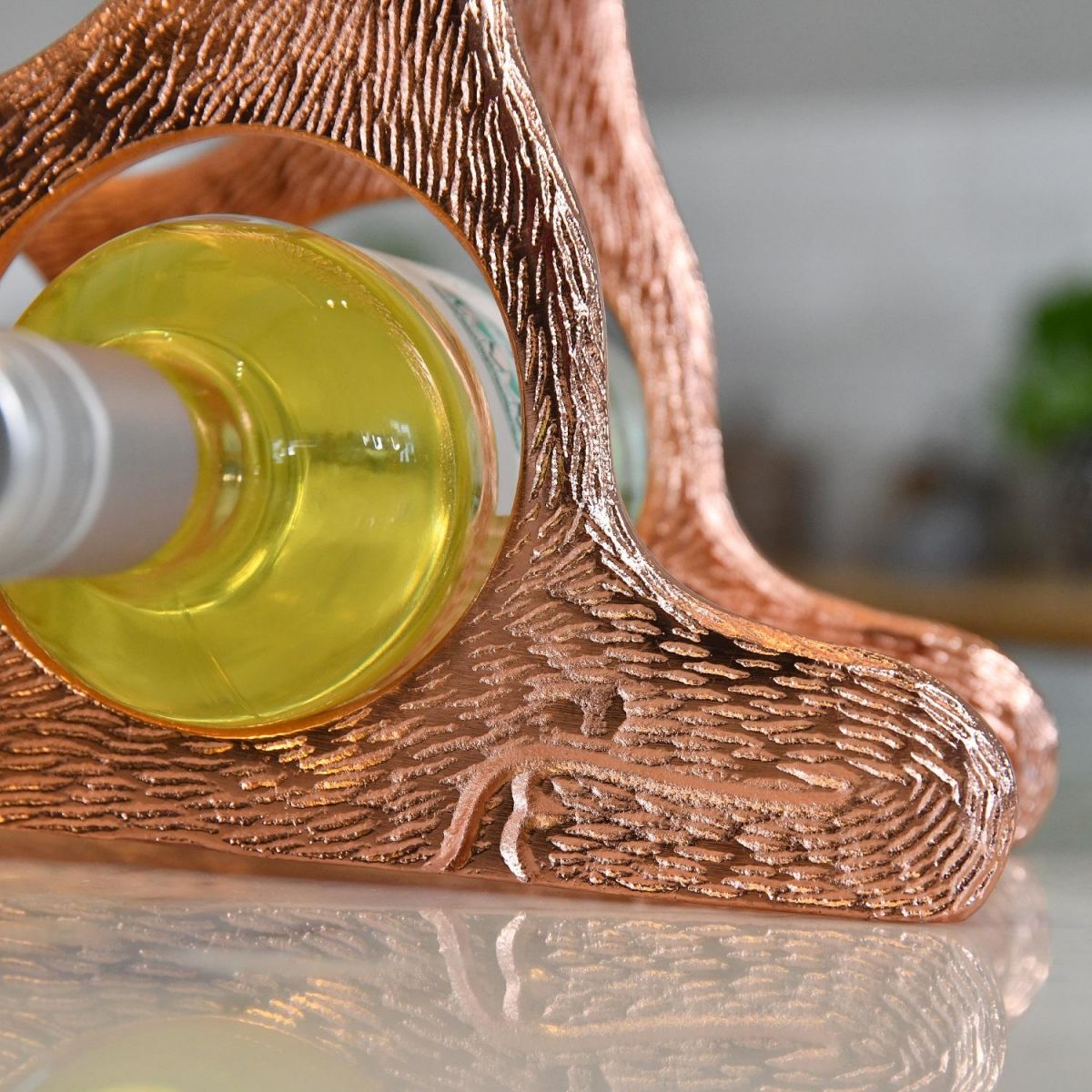 Close up of stag"s legs with embossed detailing 